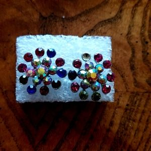 Multicolored flower earrings